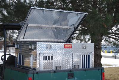 Image of Hunter Series Double Compartment Dog Box UTV- Standard with Rear Vents w/ Top Storage - DOGSWAGI