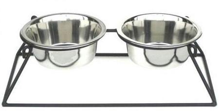 Image of Pyramid Elevated Double Dog Feeder - DOGSWAGI