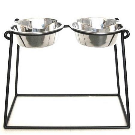 Image of Pyramid Elevated Double Dog Feeder - DOGSWAGI