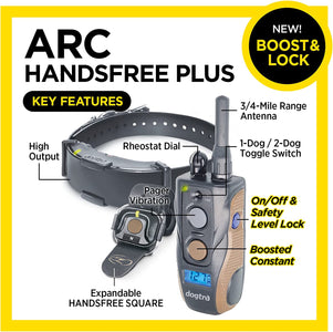 Dogtra ARC HANDSFREE Plus Boost and Lock, Remote Dog Training E-Collar