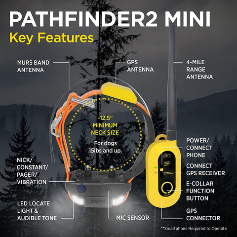 Image of Dogtra PATHFINDER2 MINI Additional GPS Dog Tracking and Dog Training Collar - Black