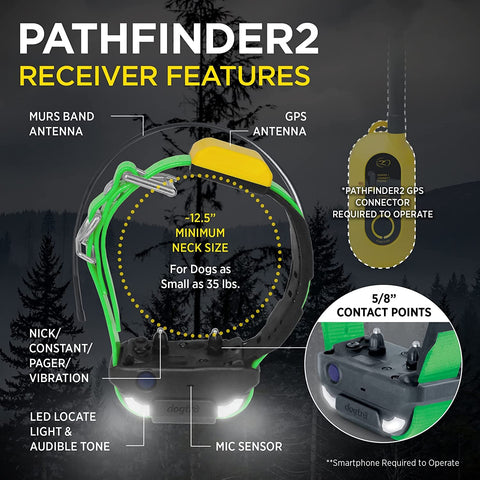 Image of Dogtra Pathfinder 2  GPS Dog Tracker & Training Collar - Green