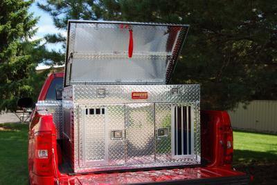 Image of Hunter Series Double Compartment Dog Box Tall- All Season Vents w/ Top Storage - DOGSWAGI