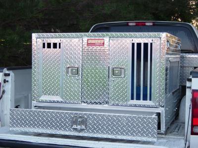 Image of Pro Hunter Series Double Compartment Dog Box Tall - All Season Vents w/ Bottom Drawer - DOGSWAGI