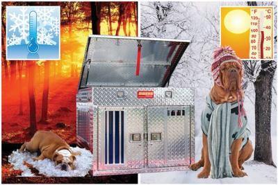 Image of Hunter Series Double Compartment Dog Box Tall- All Season Vents w/o Storage - DOGSWAGI