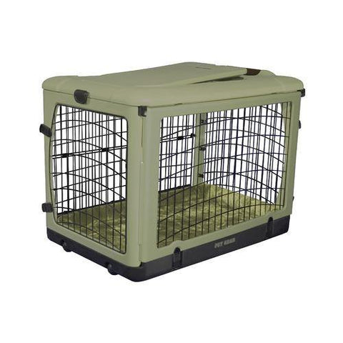 Image of Deluxe Steel Dog Crate with Bolster Pad - DOGSWAGI