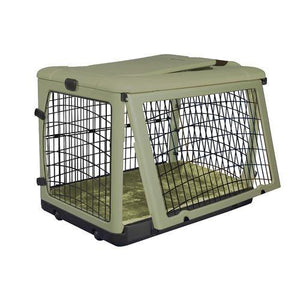 Deluxe Steel Dog Crate with Bolster Pad - DOGSWAGI