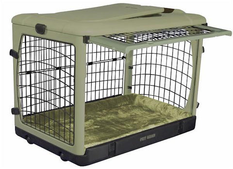 Image of Deluxe Steel Dog Crate with Bolster Pad - DOGSWAGI