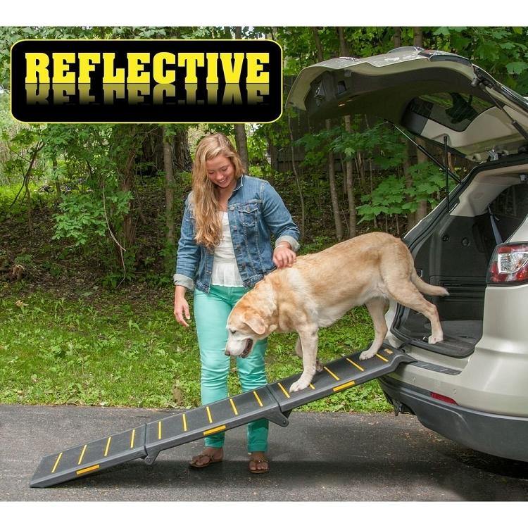 Tri-Fold Extra Wide Reflective Pet Ramp - DOGSWAGI