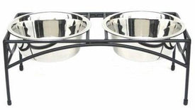 Regal Double Elevated Feeder - Black - DOGSWAGI