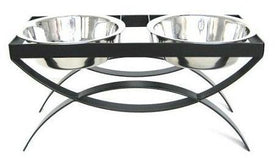 SeeSaw Double Elevated Dog Bowl - Black - DOGSWAGI